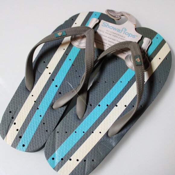 Showaflops Multicolor Slide Anti-Slip Shower Sandals Mens Black Size 11/12 NWT - Picture 2 of 8